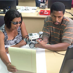 St. Lucia Teachers coding in classroom.