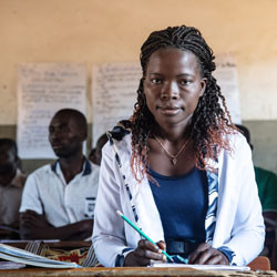 A teacher in Mozambique participating in a training.