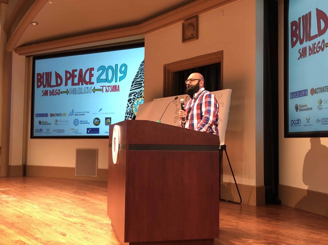 Ayan Kishore speaks at the opening of Build Peace 2019.