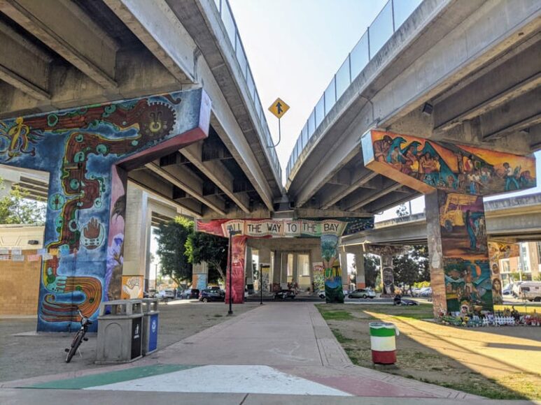 Colorful murals of Chicano Park in San Diego